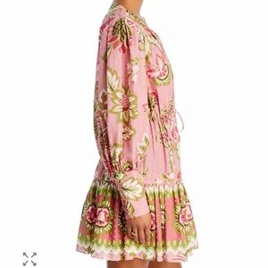 FARM Rio Aura Peasant Dress. Pink floral size medium. Size Medium